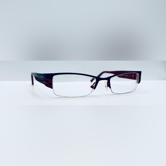 Vintage Dakota Smith Affliction Black Oval Half-Rim Sunglasses Frames Only - Picture 1 of 8